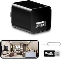 fijawee USB Charger Hidden Camera: WiFi 1080P Mini Spy Nanny Cam, Motion Detection, App Live View & Loop SD Recording