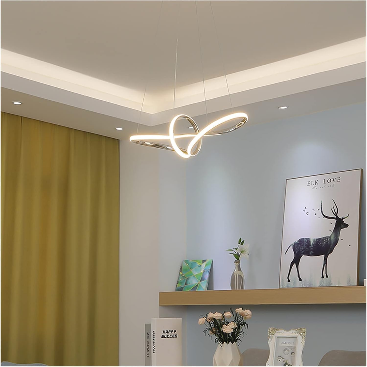 LED Modern Chandelier Lamp Lobby Lights Compatible with Living Room Bedroom Lighting Decorative Dining Room Lamp Fixtures
