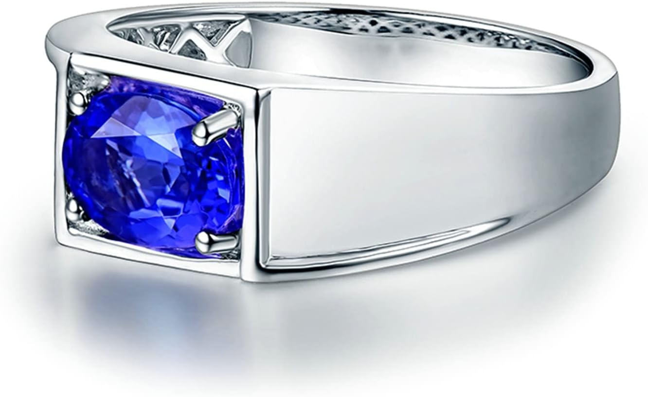 18K Gold Ring 1.26ct Oval Shape Tanzanite Engagement Rings for Girls