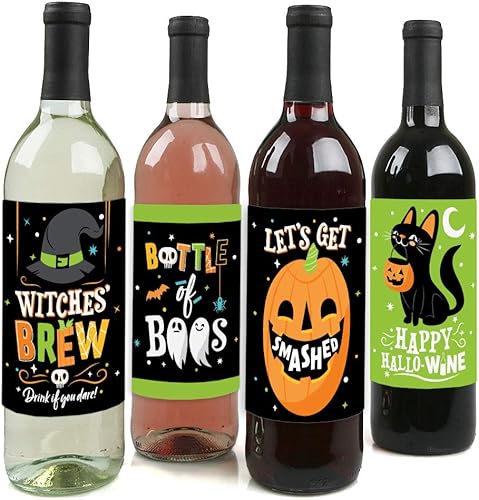 Big Dot of Happiness Jack-O'-Lantern Halloween - Decoraciones de fiesta de Halloween para mujeres y hombres - Etiquetas adhesivas para botellas de Big Dot of Happiness Jack-O'-Lantern Halloween - Decoraciones de fiesta de Halloween para mujeres y hombres - Etiquetas adhesivas para botellas de