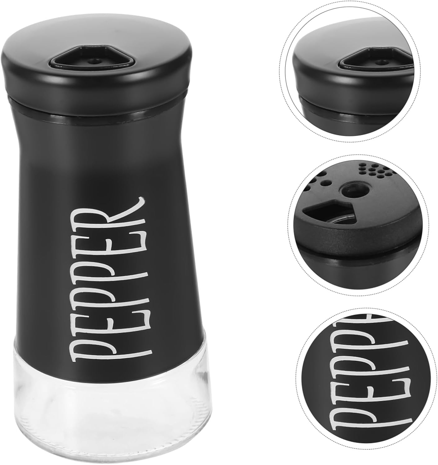 Cabilock 2pcs Stainless Steel Pepper Salt Shakers with Glass Bottles Household Spice Storage Containers Seasoning Jars for Kitchen Organization and Dryness Preservation