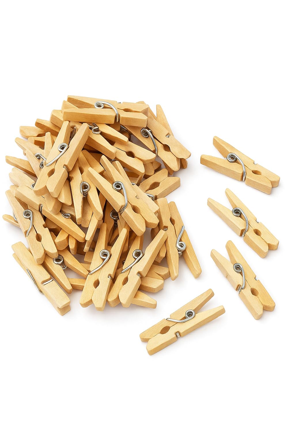 CANAPE KING Mini Wooden Pegs - 100Pcs Natural Biodegradable Food Labels Tiny Pegs Craft Clips 2.5cm - For Hanging Photo Display Decoration