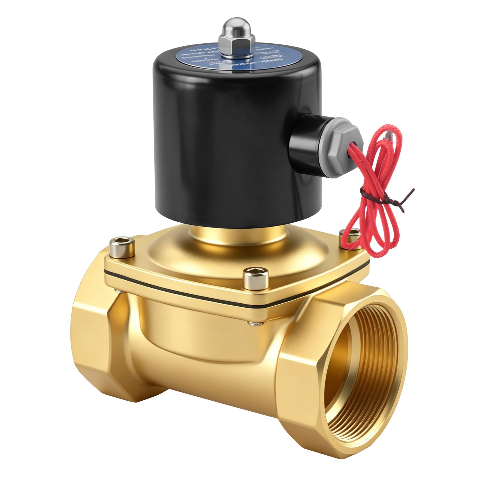 Heschen Válvula solenoide eléctrica de latón, 2W-500-50, PT 2'', AC220V, aire de agua de acción directa, válvula de reemplazo normalmente cerrada