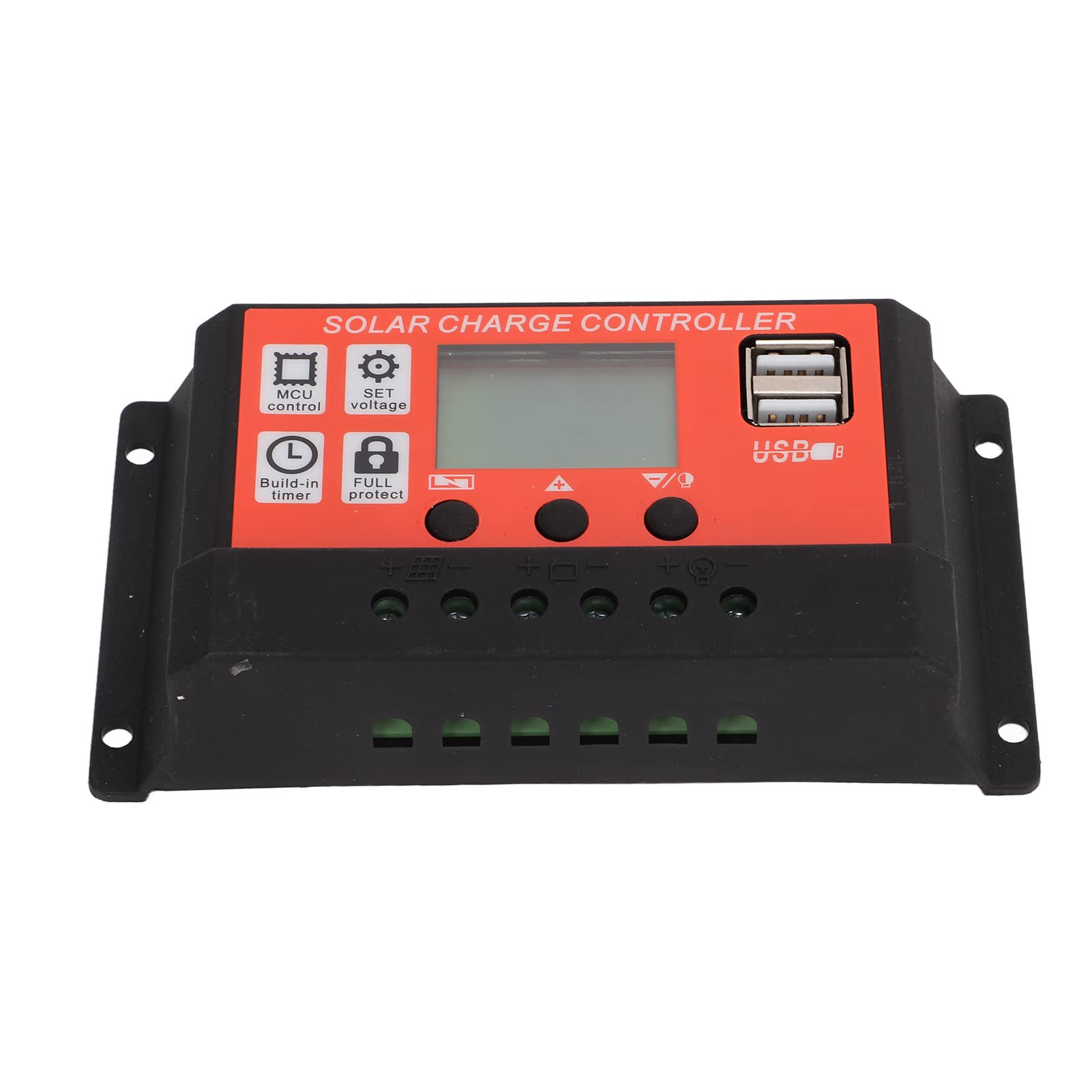 Ubervia® Auto Solar Charge Controller, Orange LCD Display Solar Panel Controller Dual USB for Home for Business for Industry-image-11
