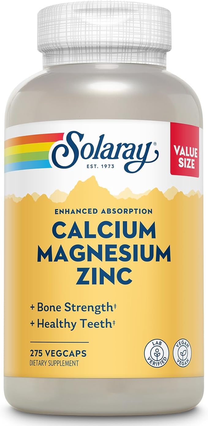 Solaray Calcium Magnesium Zinc Expert Recommended Comprehensive supplement that pairs the benefits
