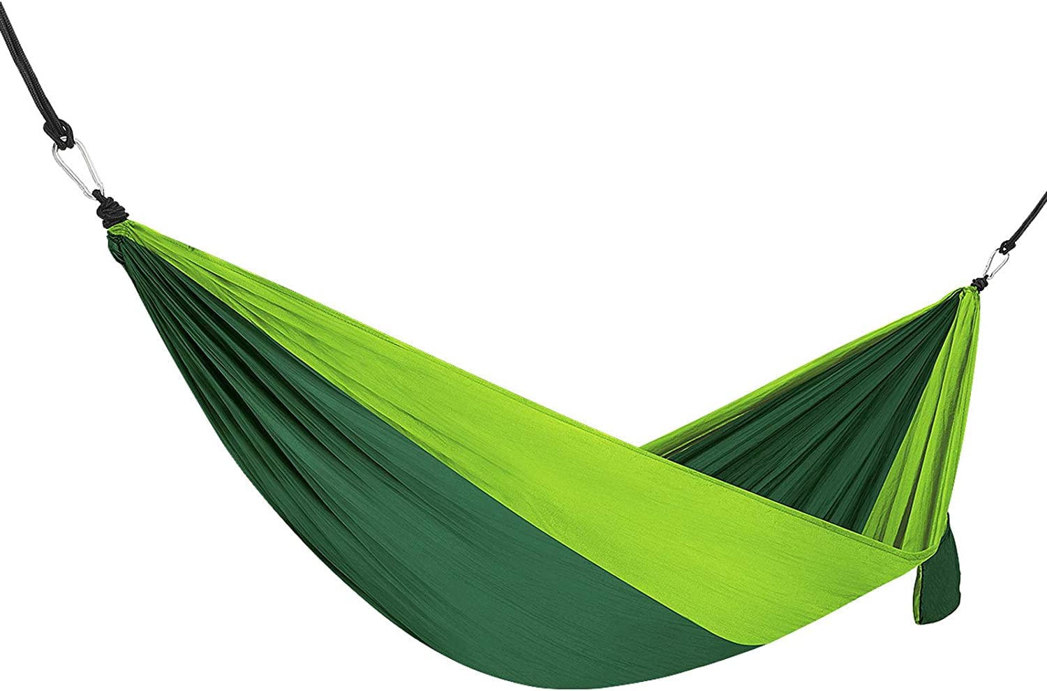 Hammock Swing Outdoor Bed Portable Hammock Swing Chair Lightweight Nylon Fabric Easy To Assemble With Straps For Summer Camping Travel Garden Easy Setup(Grün)