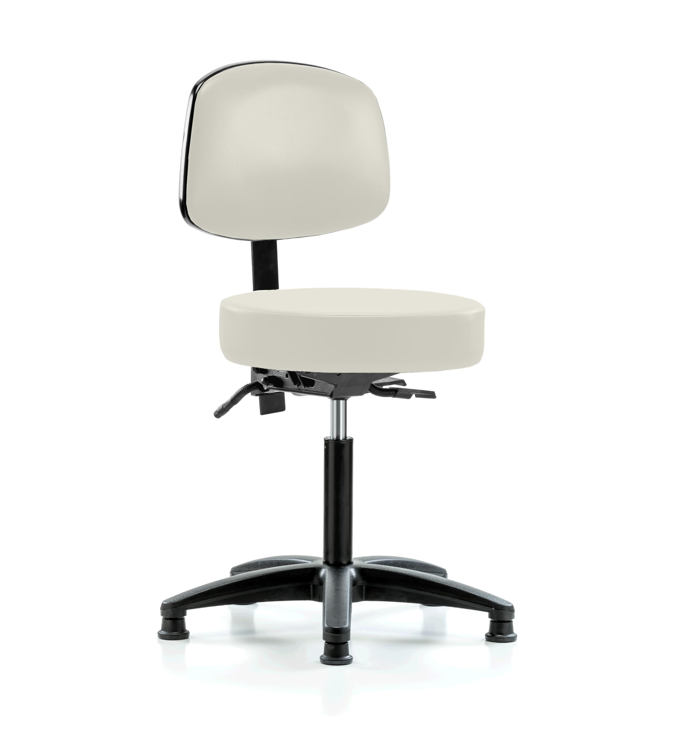 Perch Exam Stool, Glides, 20.75-28.75", Off-White