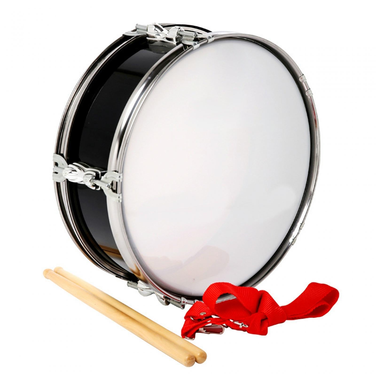 kowaku Instrumento de Percusión de Tambor de 13 Pulgadas con Correa para El Hombro Tambores de Música Portátiles Instrumentos Musicales para Niños Principian, Negro