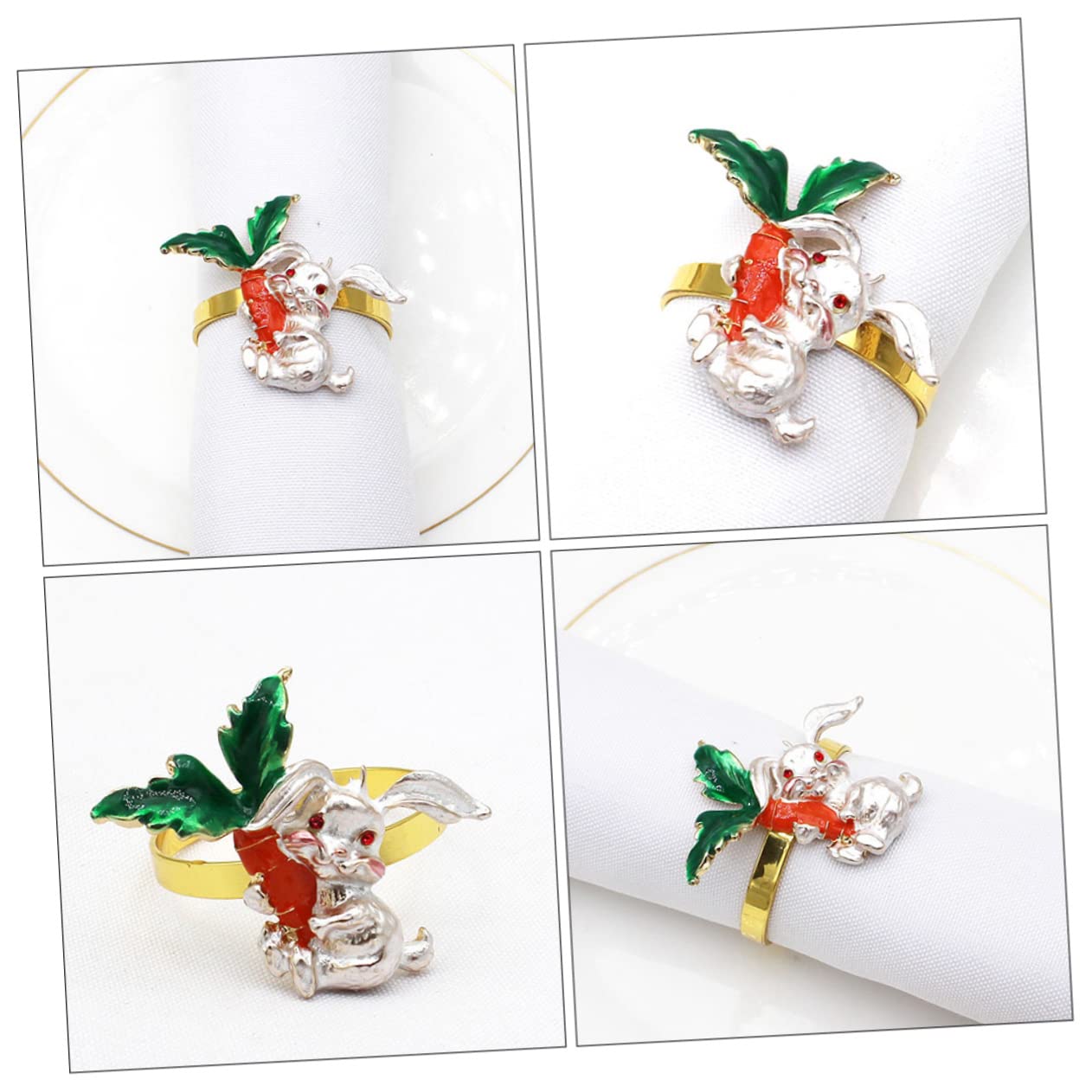 IMIKEYA 18pièces Anneaux De Serviettes Décoratifs Forme De Lapin De Accessoires De Table pour Pâques Boucles De Serviettes Élégantes pour Dîner Fête Et Restaurant
