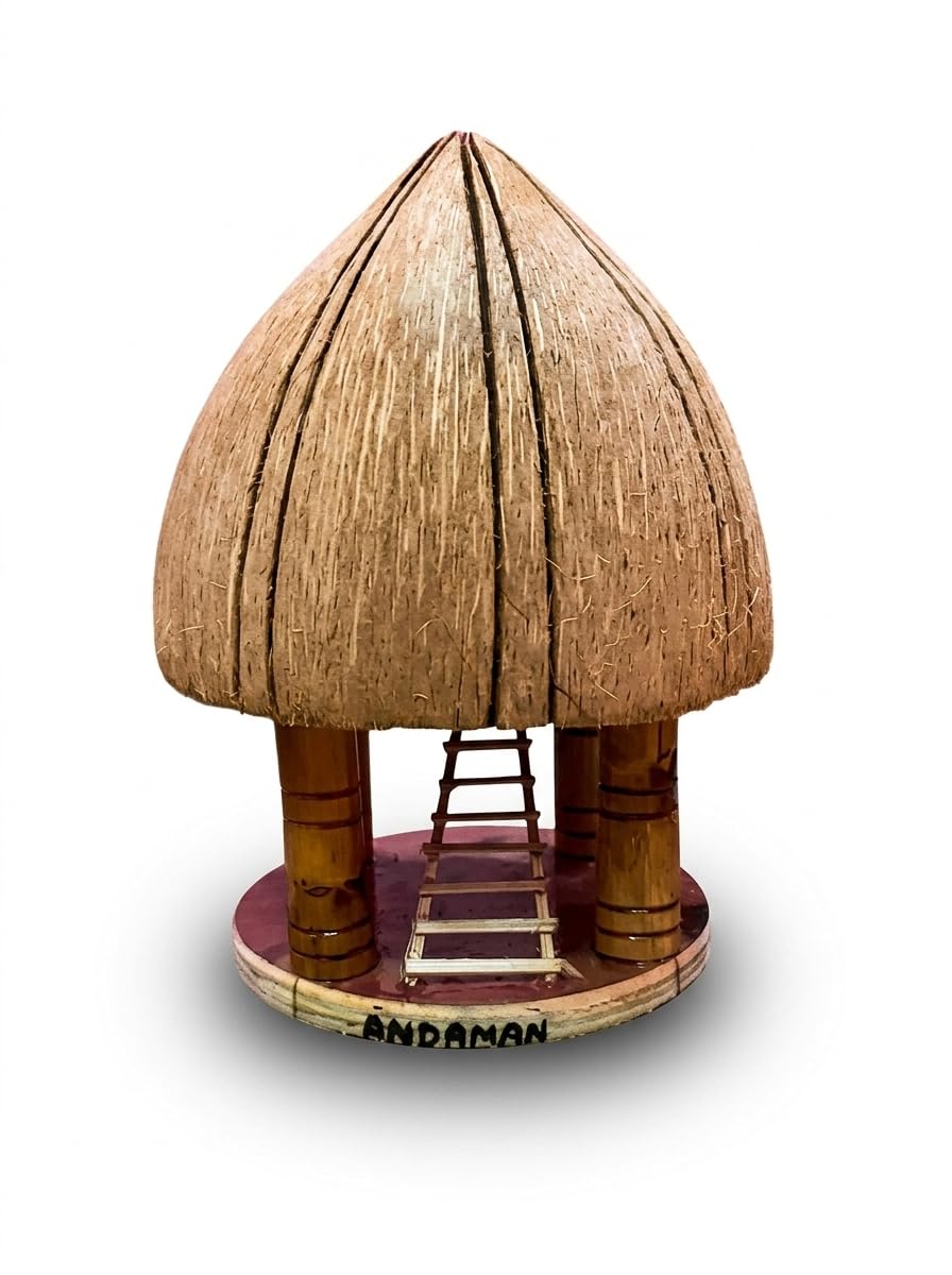 Andaman Nicobari Hut Handicraft Showpiece, Traditional Tribal Hut Model, 20cm x 12cm-image-19