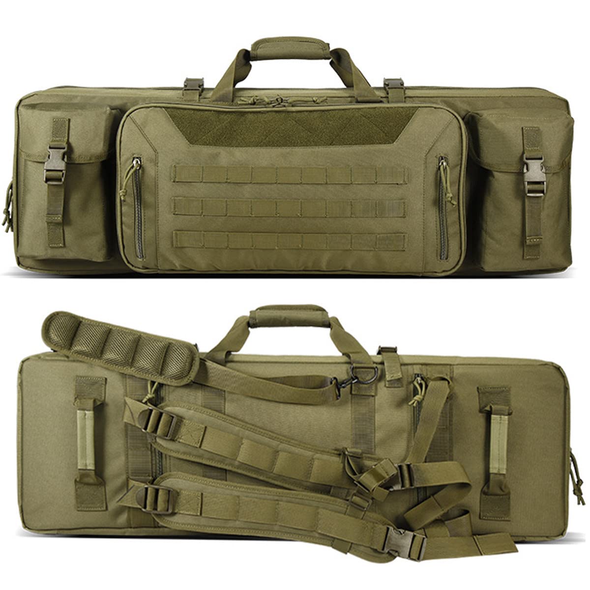 Funda para Armas Largas, 36/42 Inch Funda de Bolsa de Rifle Doble, Bolsa Táctica Funda para Arma Funda para Transporte de Armas, Adecuado para Deportes de Pesca, Caza y Tiro,Green-42in/107cm