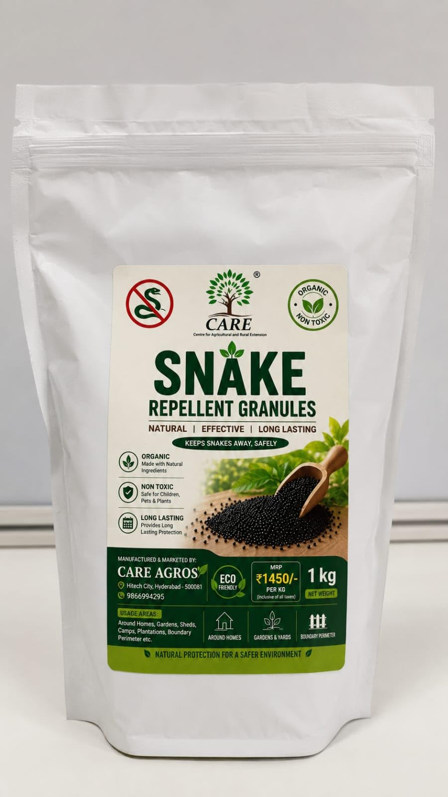 Snake Repellent Granules 1 kg, Natural & Non-Toxic | Organic Formula, Safe for Humans ,Pets & Plants, Long Lasting Protection, For Homes & Gardens, Odour Barrier Action-image-28