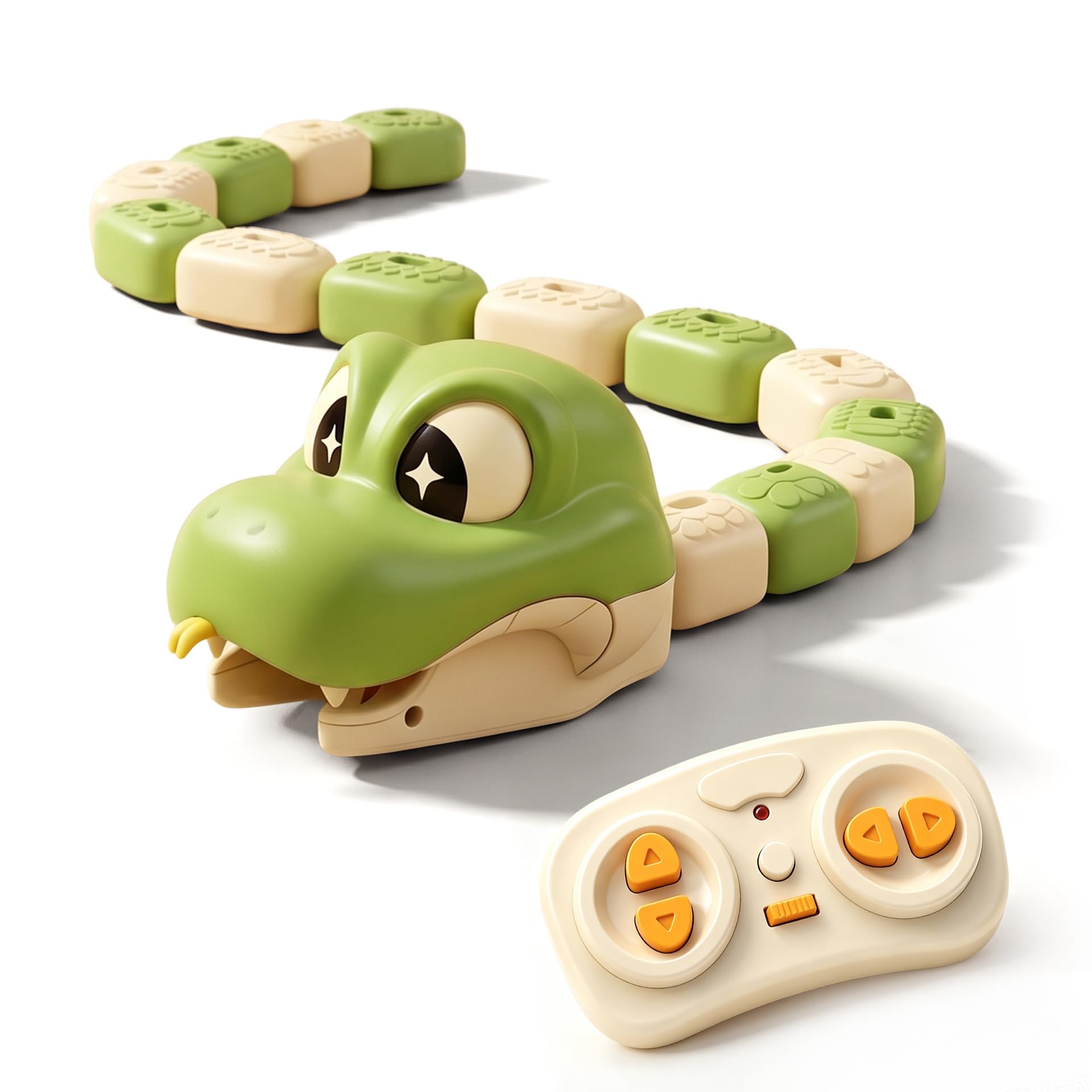 Remote Control Snake Frenzy Game, Magnetic Greedy Snake Toy Eating Itself, Interactive Greedy Snake Game Toy, Self-Growing Tail Playset, Educational Game Toys (Green)