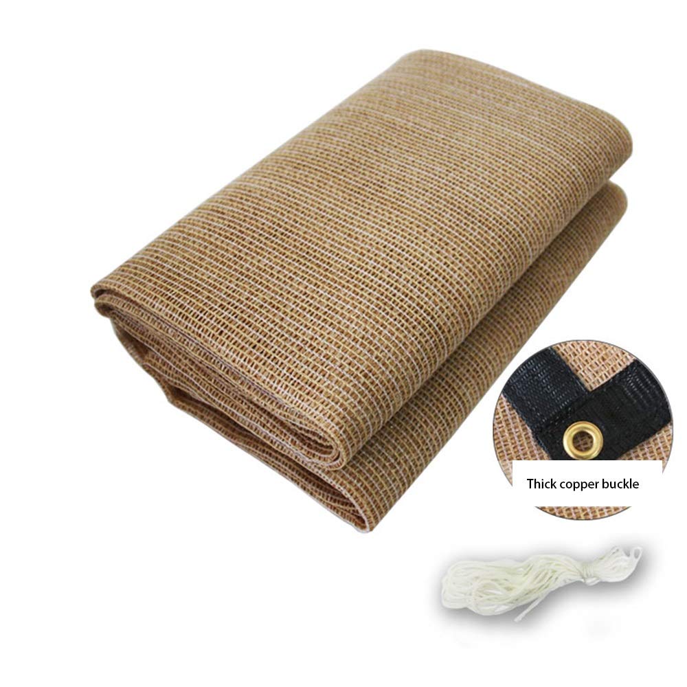 OuPai Sunblock Shade Cloth 75% Shade Cloth,UV Block Fabric Patio Shade for Garden Flower Plant Pool Playground in 3Sizes with Grommets (Color : Brown, Size : 1.8×3.2m/3×10.5ft)
