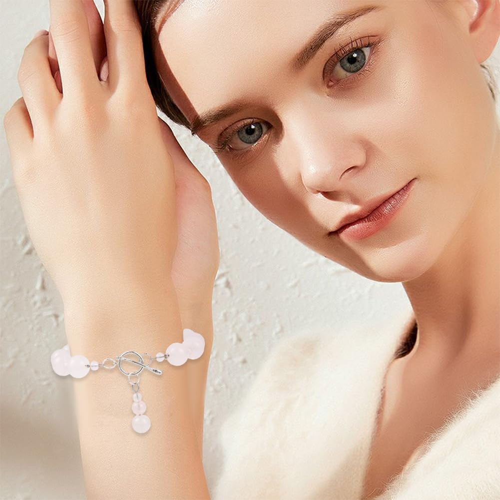 Beebeecraft 1 Box 925 Sterling Silver Toggle Clasps & Tbar Clasps Ring Toggles Connectors with Jump Ring for DIY Necklace Bracelet Jewelry Making