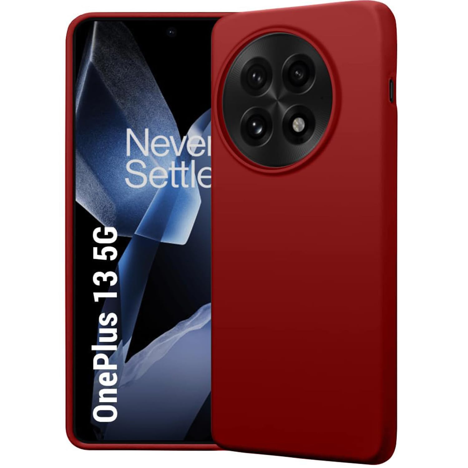 LIRAMARK Liquid Silicone Soft Back Cover Case for OnePlus 13R 5G| Soft Micro-Fibre Lining Inside | Camera Protection Bump (Red)-image-44