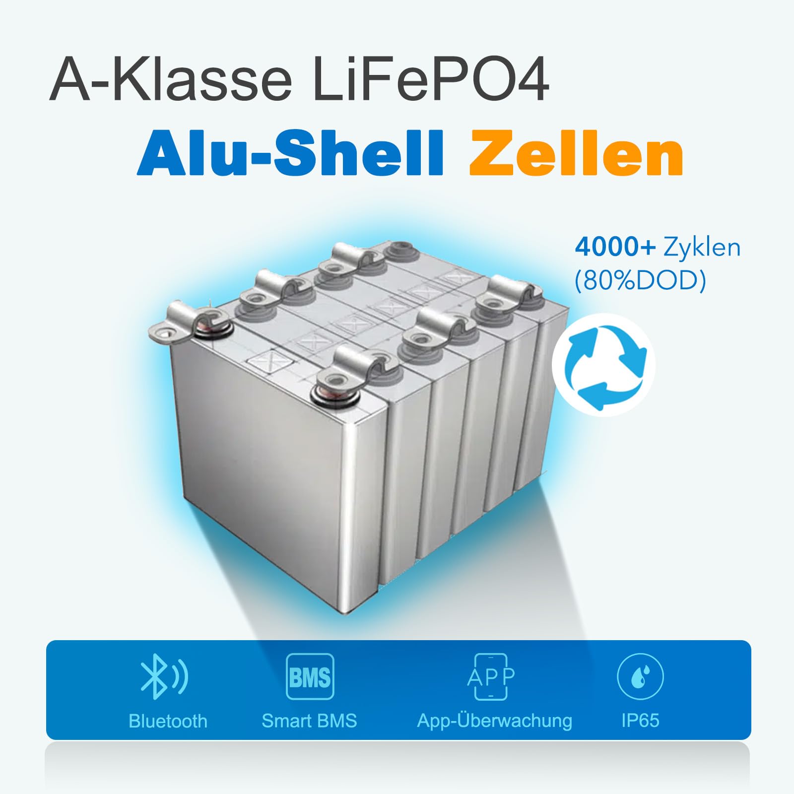 EPEVER Akumulator litowy LiFePO4 12,8 V, 50 Ah z wbudowanym BMS i aplikacją, samoczynne ogrzewanie poniżej 0°C, ogniwa LiFePO4 klasy A, nadaje się do samochodów kempingowych, łodzi, na kemping, do