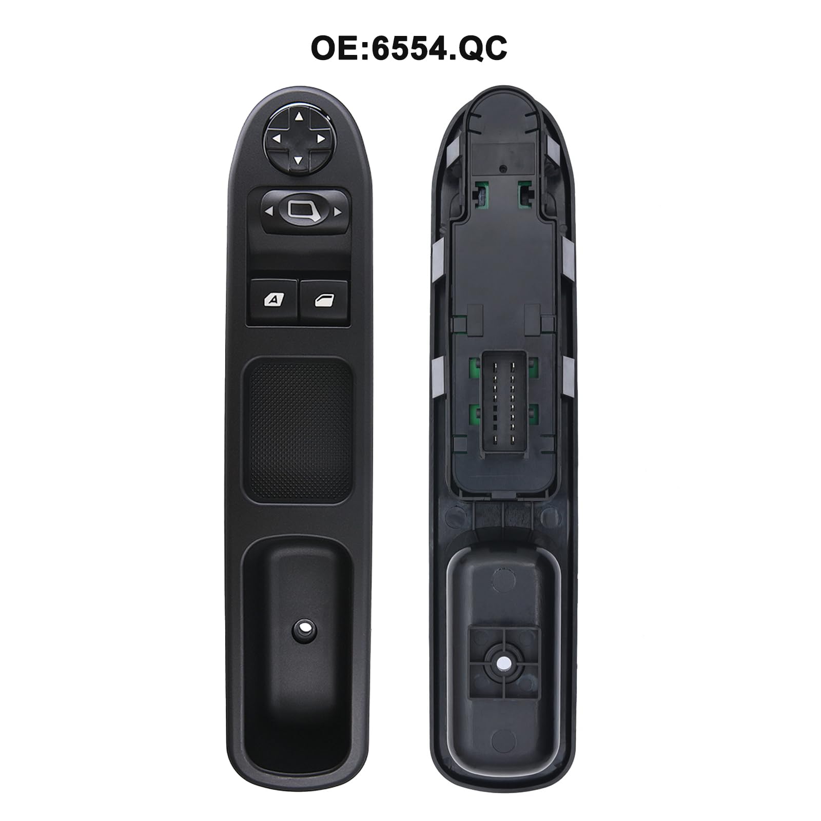 KAOLALI Botonera Elevaluna 6554.QC Interruptor de Ventana Delantera Izquierda Compatible para Peugeot 207 Compatible para Citroen c3 Picasso 2009-2014