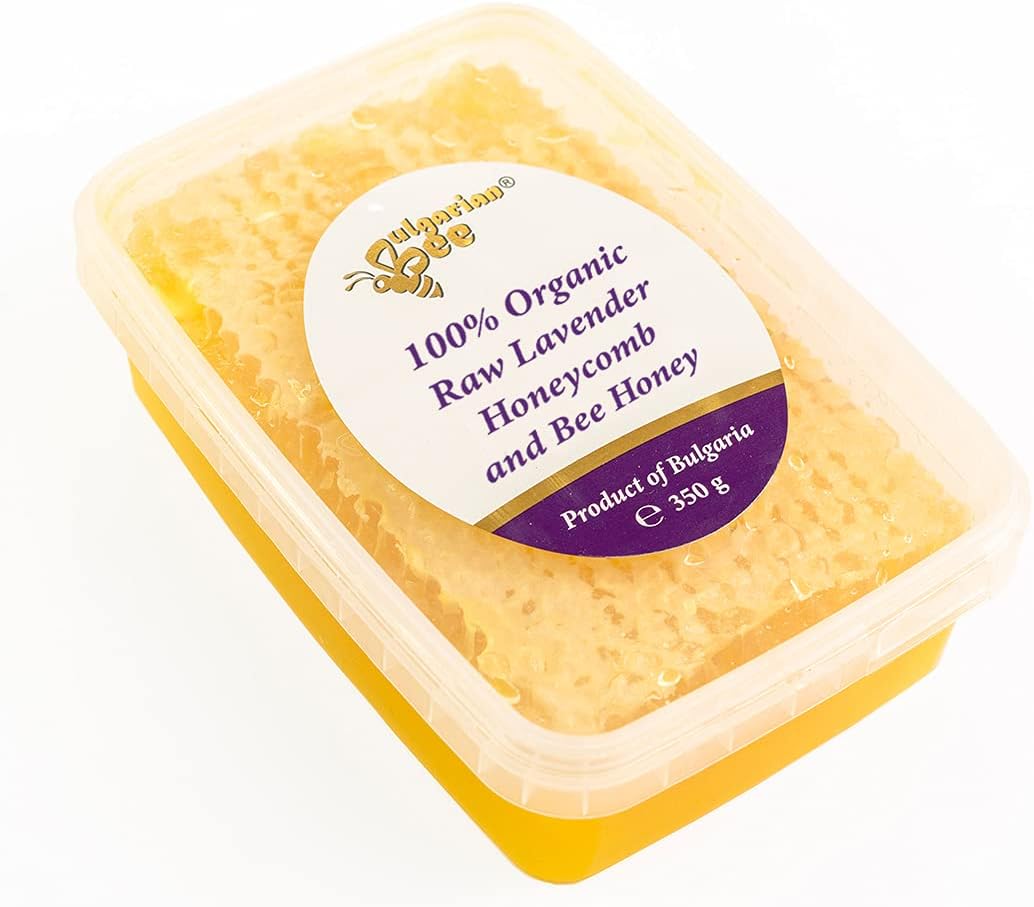 700 g Panal de Lavanda Cruda Ecológica, Natural, Pura, Fresca, Directamente de la Colmena, Elaborada a Mano, Producto Absolutamente Real.