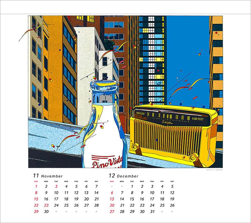 Amazon | [特典付] 鈴木英人 2026年 壁掛けカレンダー CL-481 CL26-481