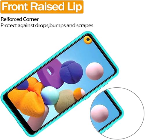 Miniatura 5 de Funda diseñada para Galaxy A21, funda Samsung A21 para niñas y mujeres, funda resistente con purpurina brillante para Samsung Galaxy A21 (verde