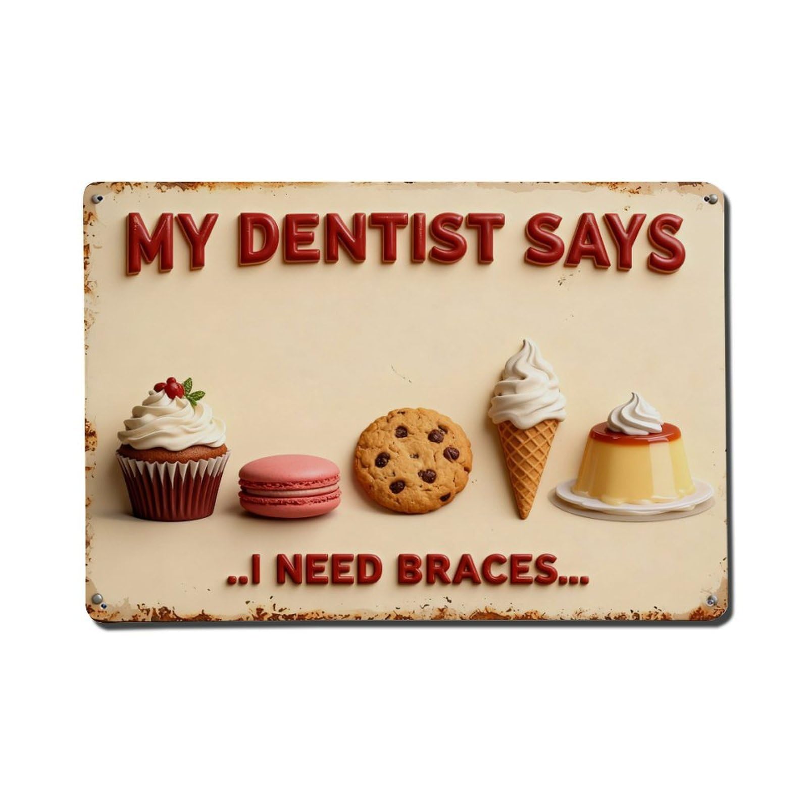Iageret Vintage My Doctor Says I Need Glasses Metal Tin Sign Retro Wall Decor, Bar Garage Cafe Kitchen Home Wall Art Poster Decoration 8X12inches