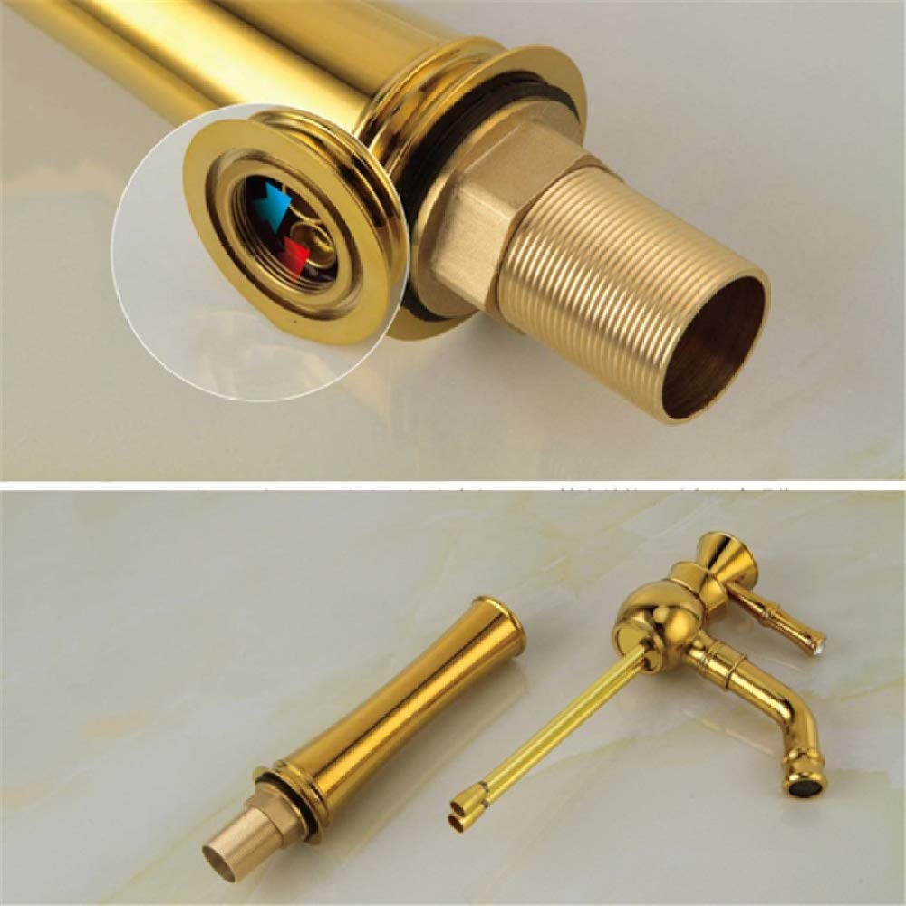 Grifo De Baño Latón Cromado, Monomando For Lavabo Sobre Encimera Con Caño Alto Y Cartucho Cerámico, Mezclador Agua Fría Caliente