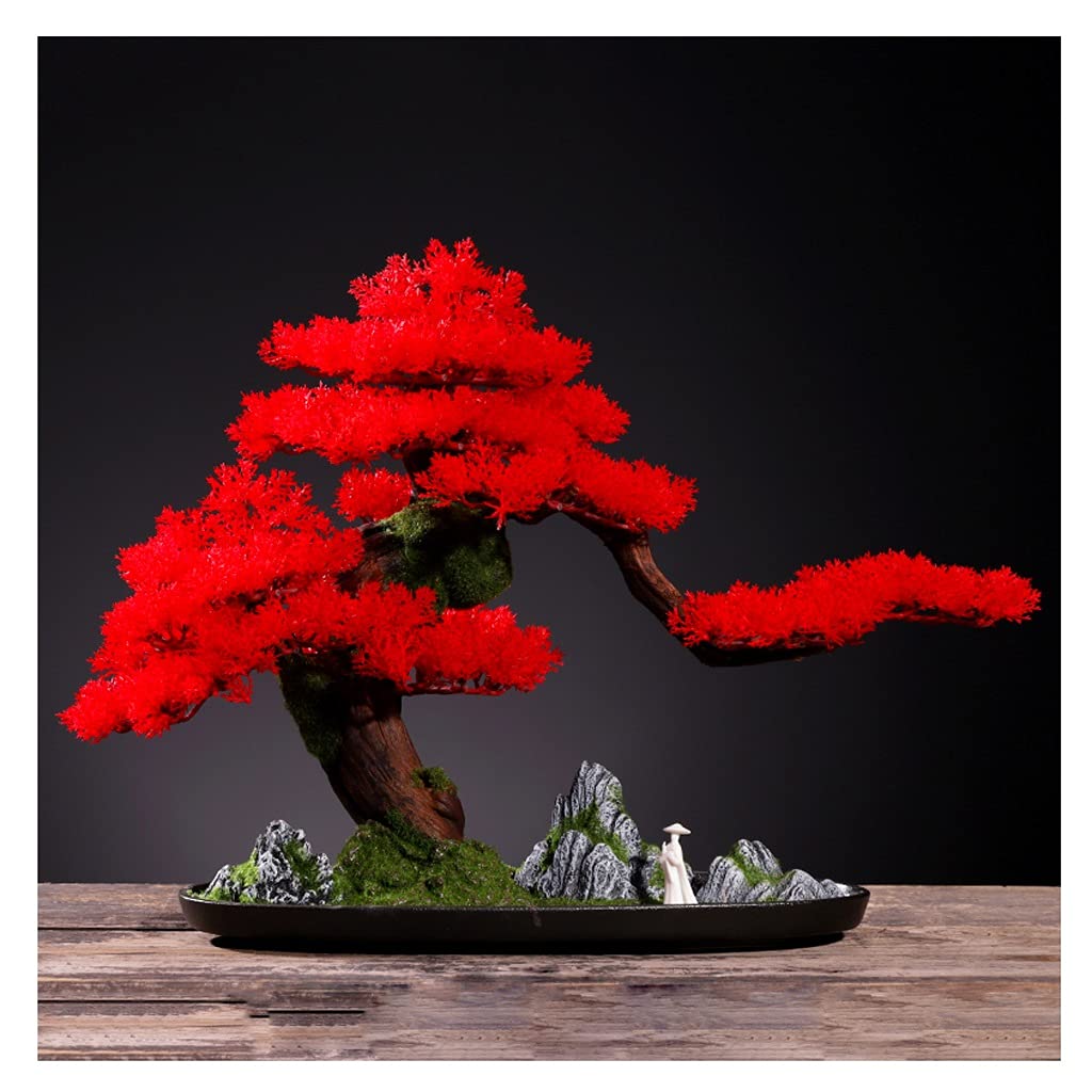 Artificial Bonsai Tree Living Room Artificial Tree Bonsai Zen Artificial Tree Potted Plant Rockery White Sand Moss and Dead Wood Landscape Artistic Conception