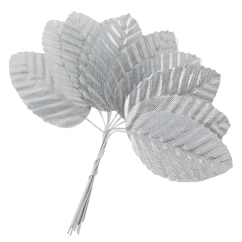 Leliafleury Sliver Artificial Leaves 200pcs Fake Leaves For Crafts Fake Plants for DIY Floral Arrangements