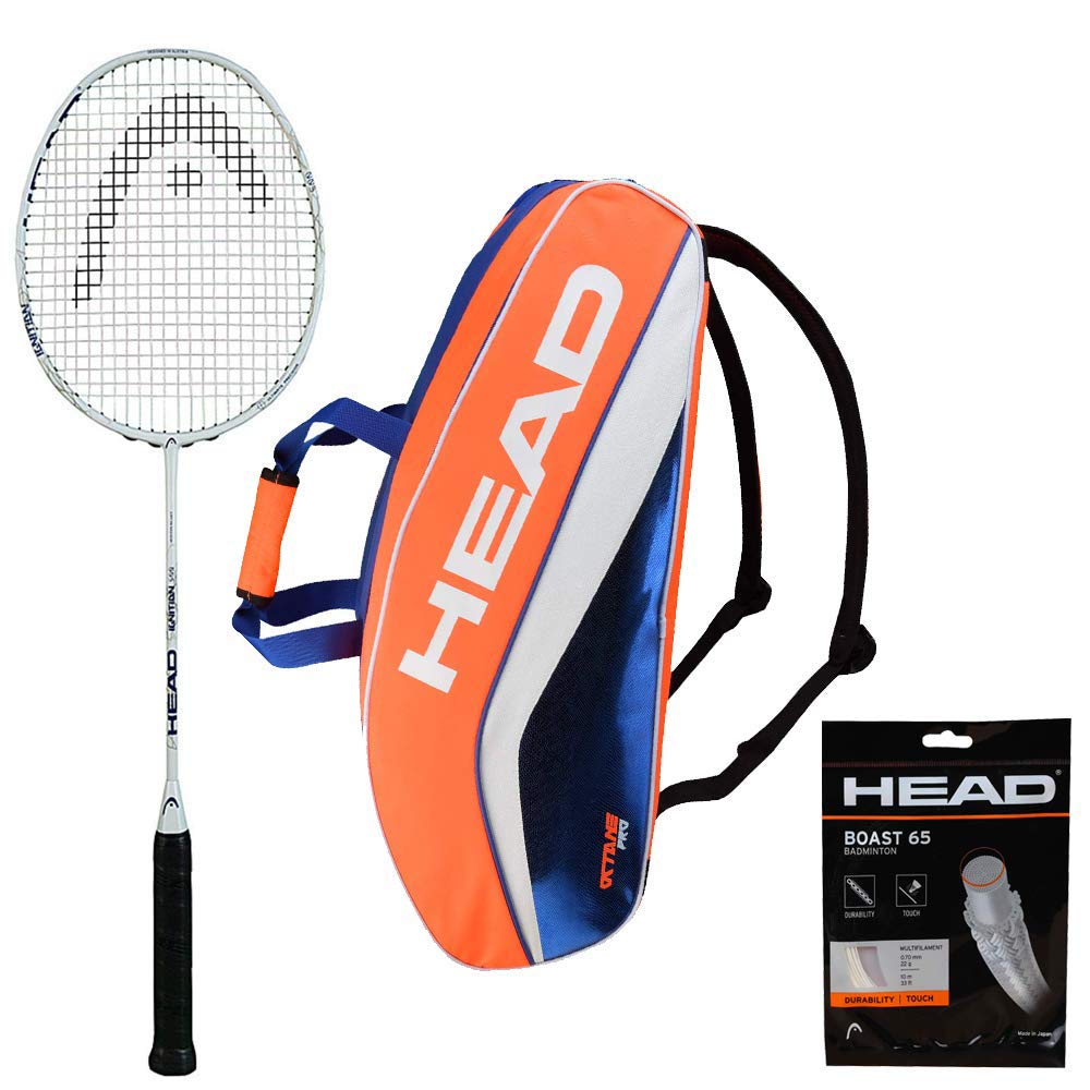 HEAD Ignition 500 Badminton Racket with KITBAG Octane PRO and Boast 65 Badminton String Black-image-14