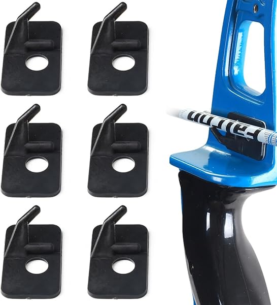 WeddHuis 6 Pezzi Supporto Per Arco Ricurvo Con Plastica, Supporto Freccia in Plastica, Arco per Mano Destra Freccia di Caccia, per Archi Compound - 1