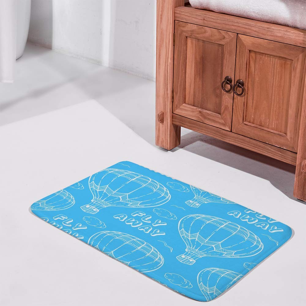 Nuansexi Bath Shower Rugs Floor Mats Non Slip Bathmat Doormat Tub Mat Coral Velvet Absorbent Entrance Carpet Mats Machine Washable ?Air Ballon Sketch Bedroom Decor
