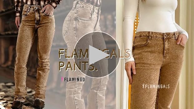 Flamingals Bootcut Jeans for Women Mid Rise Stretchy Skinny