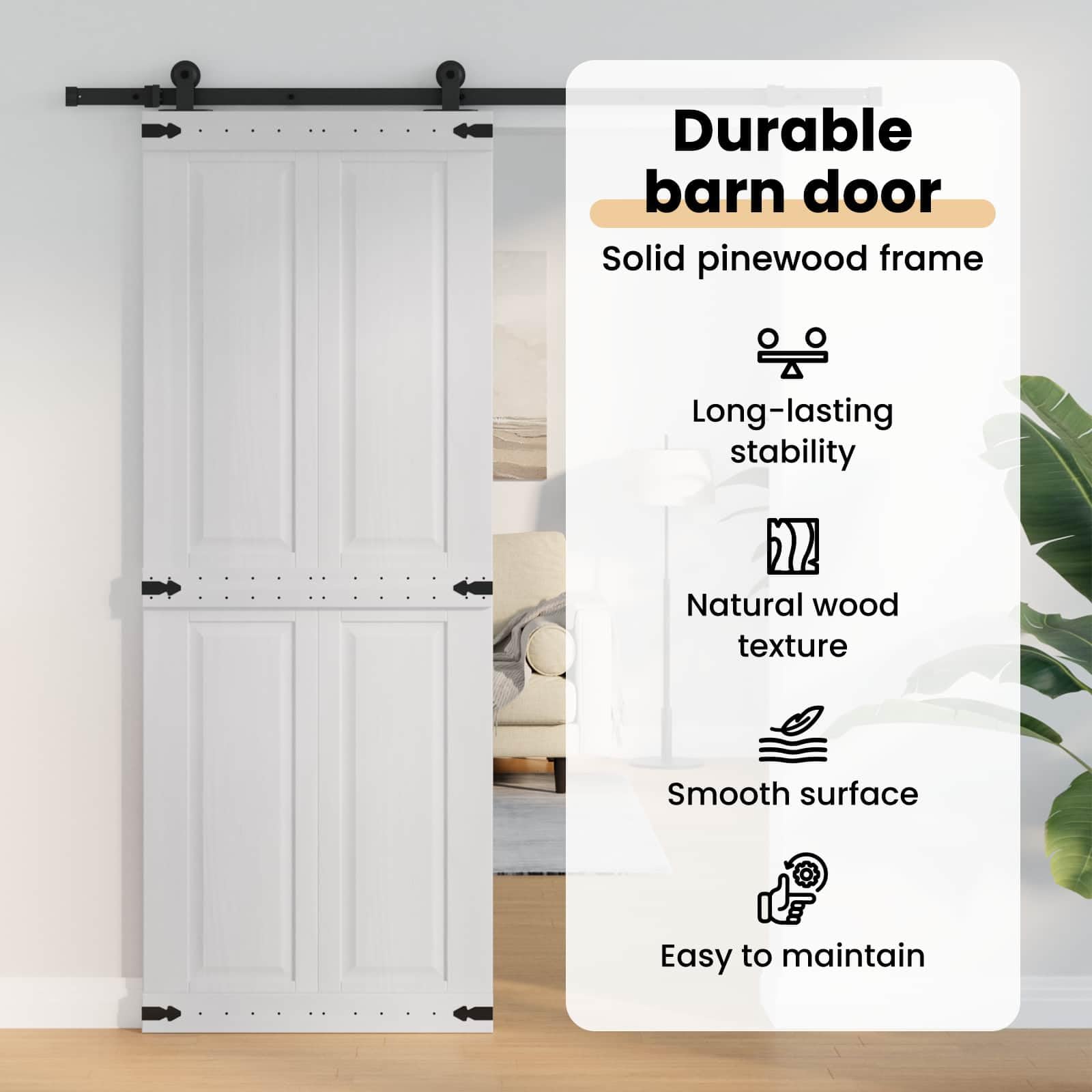 vidaXL Puerta Corrediza Corona 80 x 210 cm Madera de Pino Maciza, Puerta Deslizante con Estilo, diseño rústico, Divisor Duradero, Ahorra Espacio, fácil de armar y da privacidad