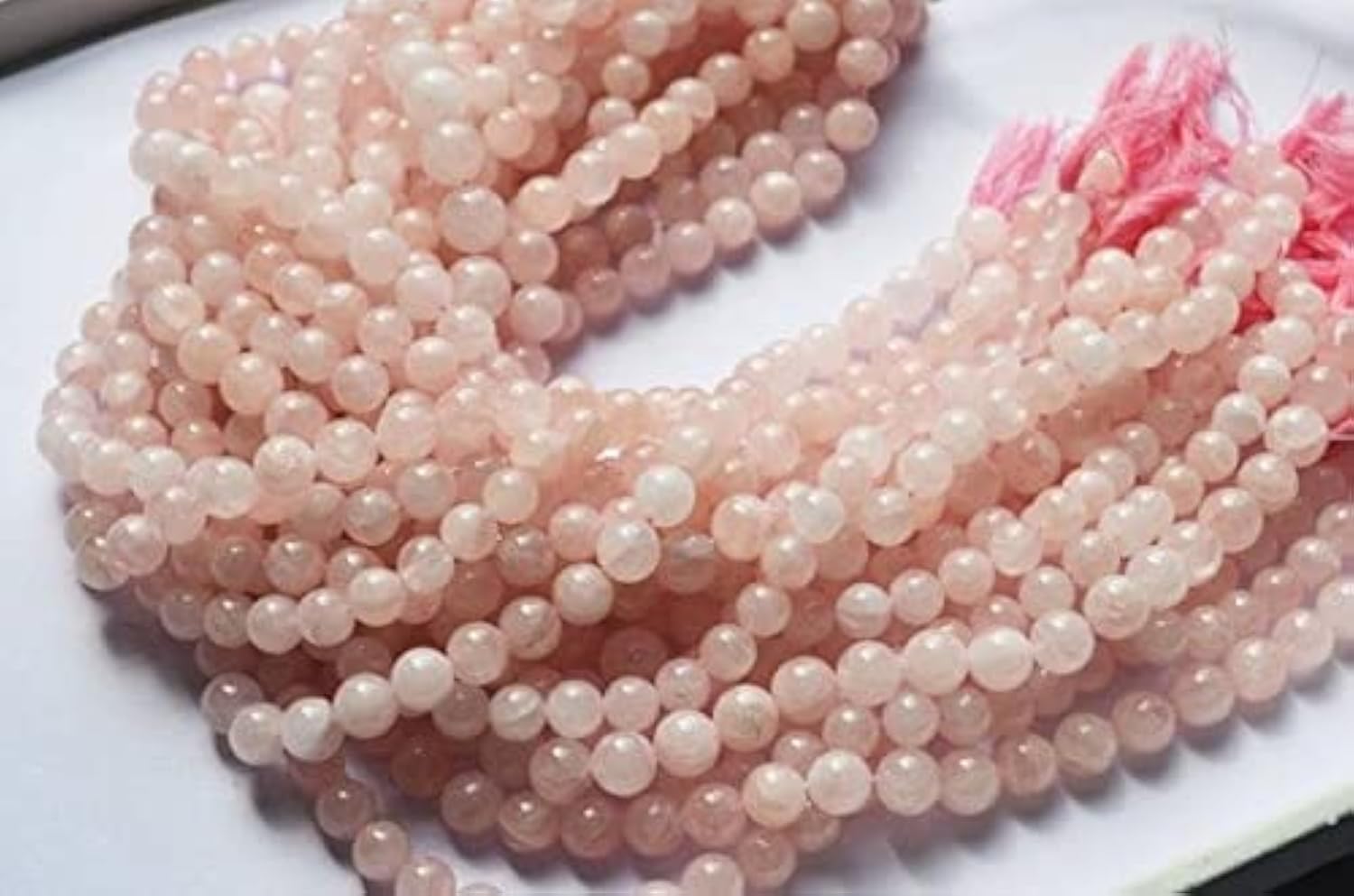 Perles de quartz rose 8-11 mm LKBEADS fil 14" pour créer en quantité