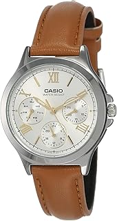 ساعة للنساء بمينا أسود وسوار من فولاذ مقاوم للصدأ من كاسيو - Ltp V300D 1Audf