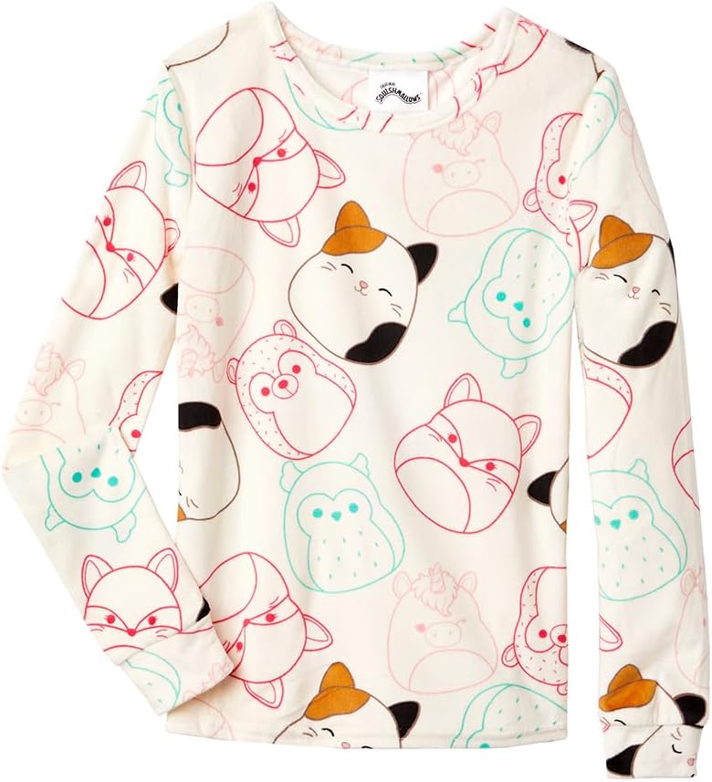 Squishmallows Girls’ 4-Piece and 2-Piece Pajama Set - Long Sleeves T-Shirt and Pajama Pants - Image 6