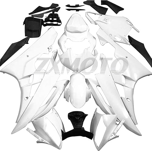 ZXMOTO Kit de carenados de motocicleta sin pintar para 2006 2007 YAMAHA YZF R6 Molde de inyección ABS Carenados de motocicleta de plástico