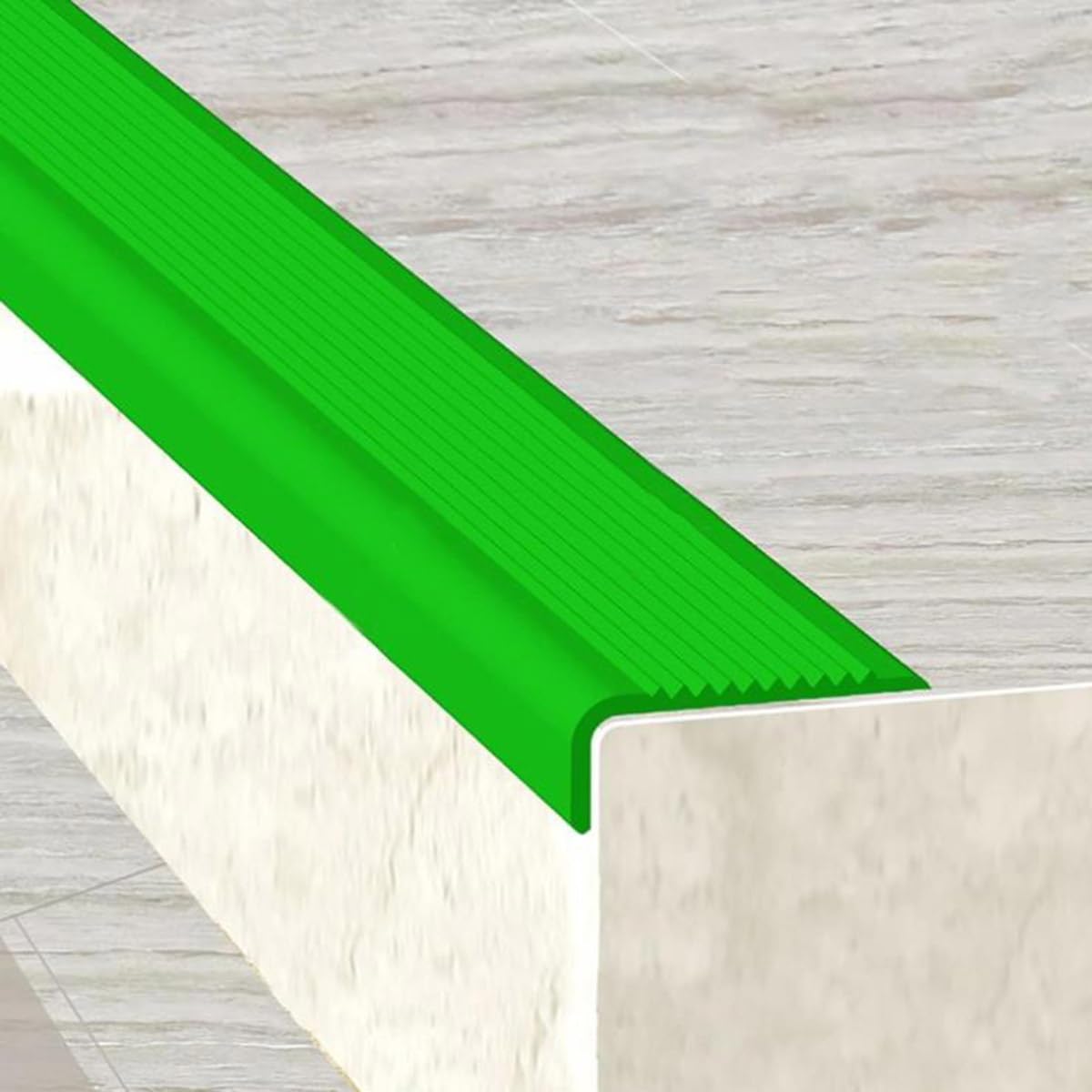 Borde de vinilo para escalera en L protectores de nariz de PVC antideslizantes para escalones