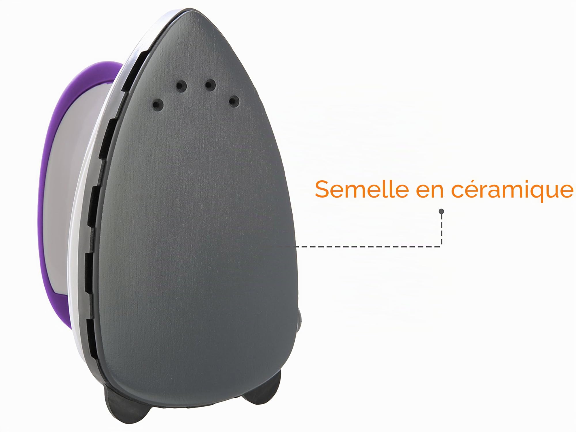 ANSIO Mini plaque de voyage avec semelle en céramique parfaite pour voyager et matelassage - Design léger et compact - Garantie de 2 ans - Violet/blanc