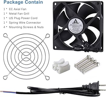 Amazon | GDSTIME 90mm EC 軸冷却ファン 92mm x 25mm AC 110V 115V