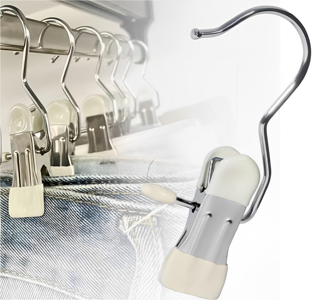 BenQuand Multifunctional Portable Hanging Clips Clothespin/Upgrade Double Head Clamp Dipped Hanger for Closet Hooks/Clip for Hat, Pants,Skirts Storage Hanging/Space-Saving Travel Hook (10)