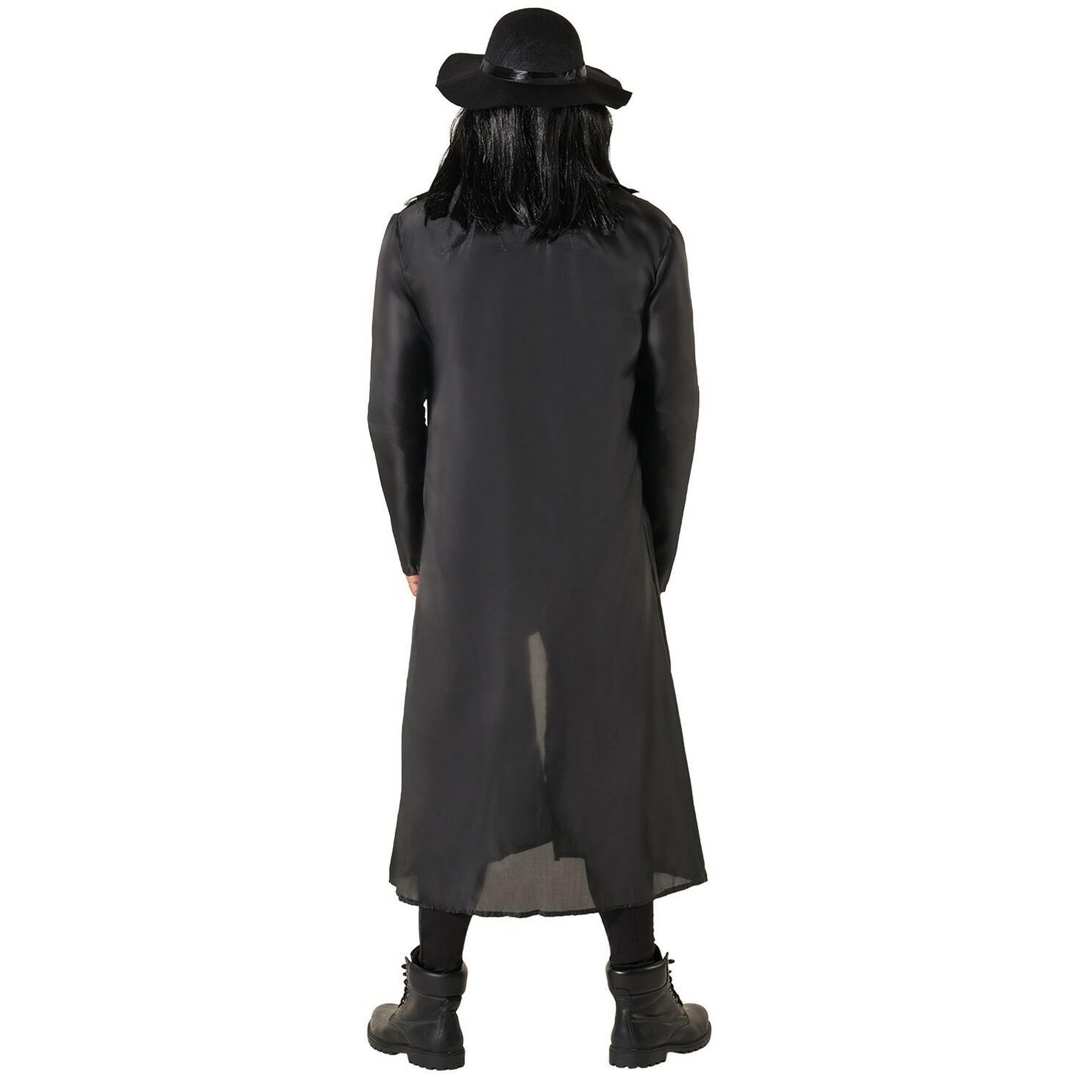 Morph Disfraz WWE Undertaker Enterrador Hombre Lucha Libre Mono Negro Capa Sombrero Despedida Soltero Halloween