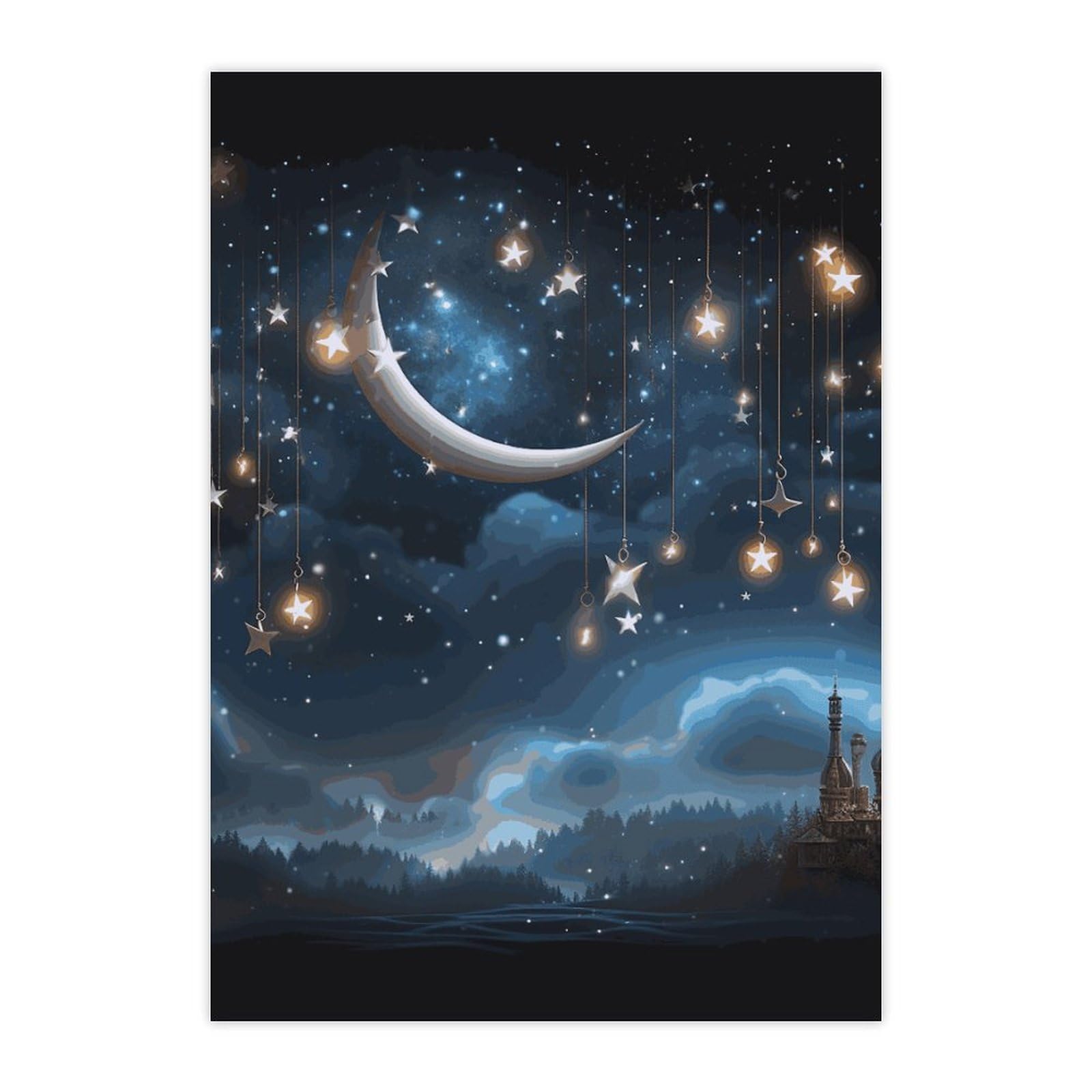 Autocollants imperméables lune et étoiles stickers gourde et PC portable