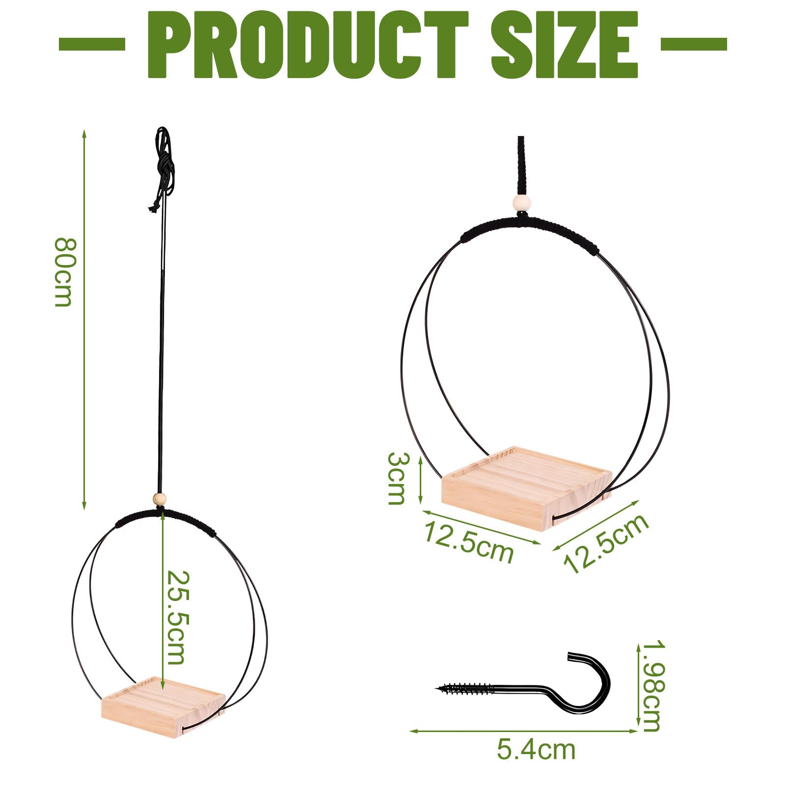 Kunaxku Blumenampel Set - 2 Hängekörbe Mit Metallring & Holzsockel