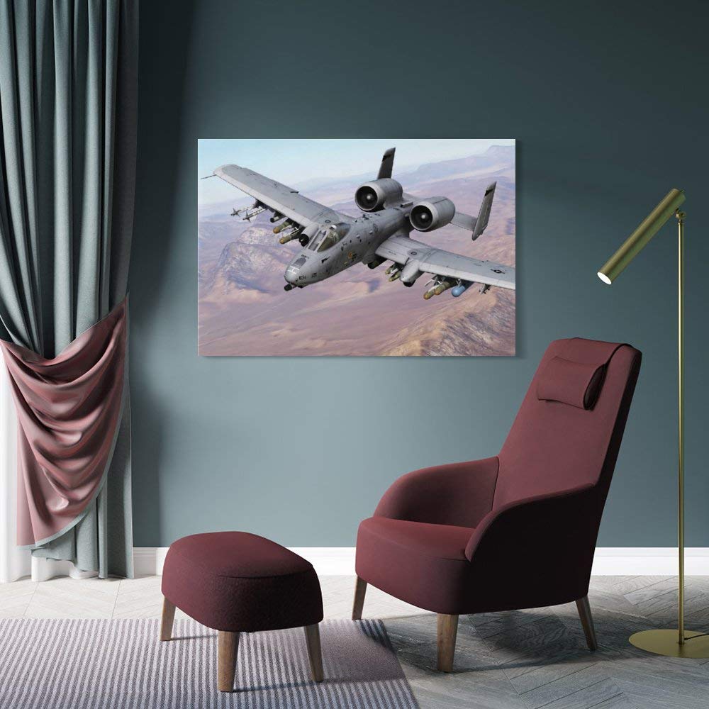 Poster A10 Thunderbolt II Warthog Fighter Plane Poster decorativo su tela da parete per soggiorno, camera da letto, 40 x 60 cm