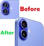 16 Camera Verre de remplacement pour iPhone 16, Lentille standard, Compatible avec iPhone 16, Installation facile