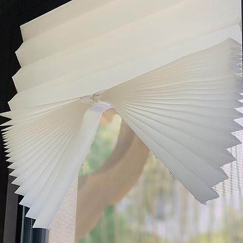 Miniatura 2 de Paquete de 2 persianas de tela plisada, persianas opacas temporales para ventanas, cortinas plisadas filtrantes de luz, cortinas autoadhesivas no