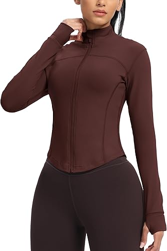 Miniatura 2 de GYM RAINBOW Jakcets de entrenamiento con cremallera para mujer, ligeras, ajustadas, para correr, atléticas, con agujeros para el pulgar