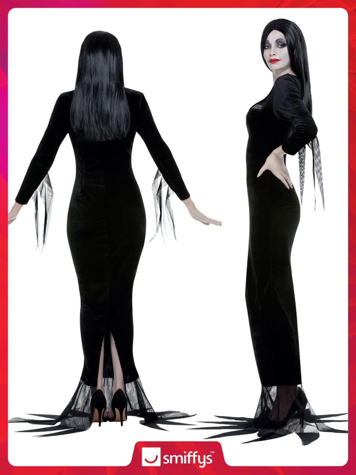 Smiffys Damen, Offiziell Lizenziertes Addams-familie Morticia, offiziell lizenziertes Addams-Familie Morticia (1er Pack)
